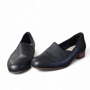 Clark's Black Leather Juliet Palm Slip On Loafers | Women's Size 6